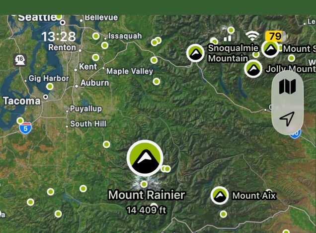 Map of nearest peaks
